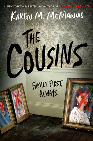 This is the cover of Karen McManus's latest thriller, the cousins.