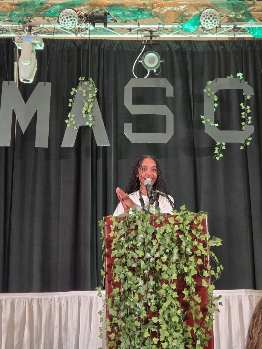 Lucy Haile, newly elected MASC president, addresses attendees at the annual conference in Hyannis.