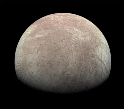 View of Jupiter's icy moon Europa. 